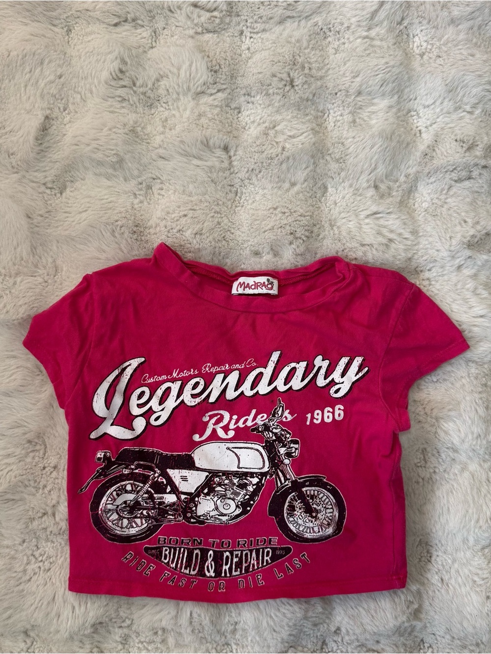 MadRad Hot Pink Legendary Riders Motorcycle Crop Top